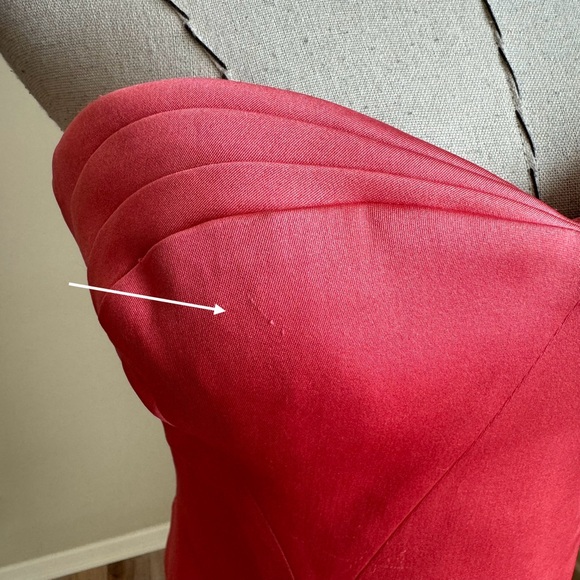 Zac Posen Coral Pink Strapless Sweetheart Fitted Bodycon Cocktail Dress Size 6/8 - Picture 6 of 16